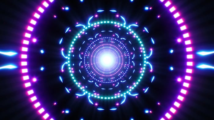 Vibrant Neon Audio Spectrum Music Visualizer Background Loop ...