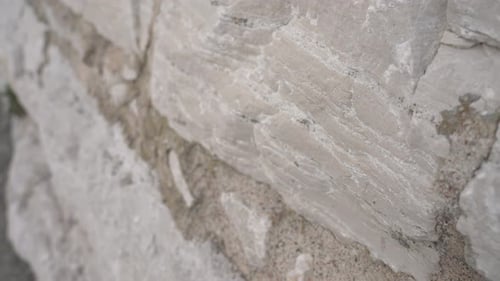 Closeup of a Rock Wall Texture in Gray