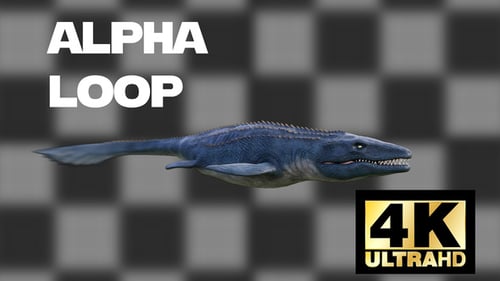 Dinosaurier-Mosasaurus Unterwasser-Schwimm- und Brüllschleife mit Alpha 4K Pack