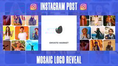 Dynamic Photo Grid Slideshow and Fast Logo Reveal