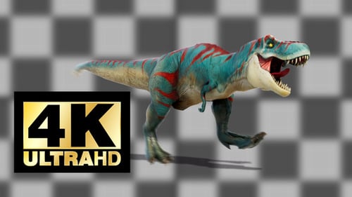 Dinosaur Tyrannosaurus Run And Roar Loop Alpha And Shadow Pack