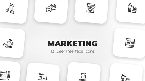 Animated Flat Design Marketing User Interface Icons Pack