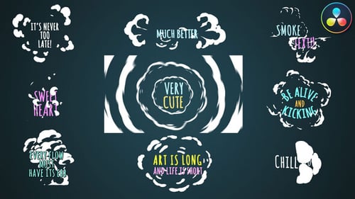 Animated Smoke Text Reveals with Cartoon Effects