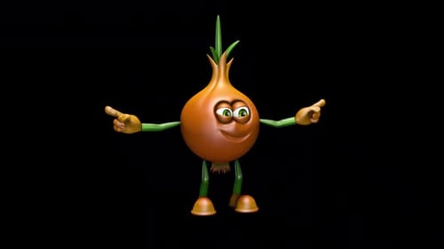 Fun Onion Looped Dance with Alpha Channel and Shadow
