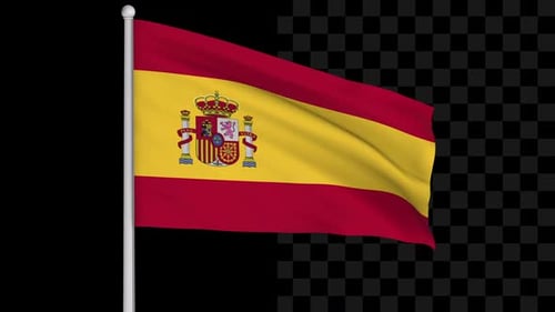 Waving Spanish Flag for National Identity and Events