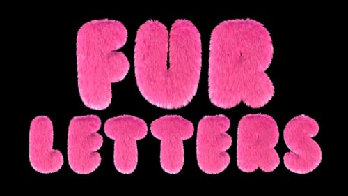 Animated Pink Furry Letters and Numbers Collection