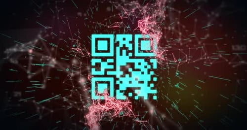 QR-Code-Scanner gegen Netzwerk von Verbindungen