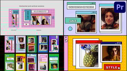 Retro Pop Ups Slideshow for Premiere Pro