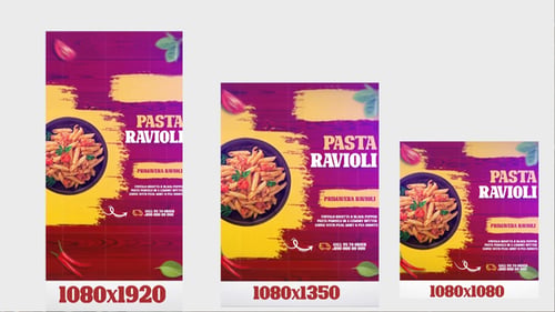 Dynamic Brush Stroke Restaurant Menu for Social Media
