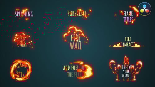 Dynamic Cartoon Fire Text Reveals Pack