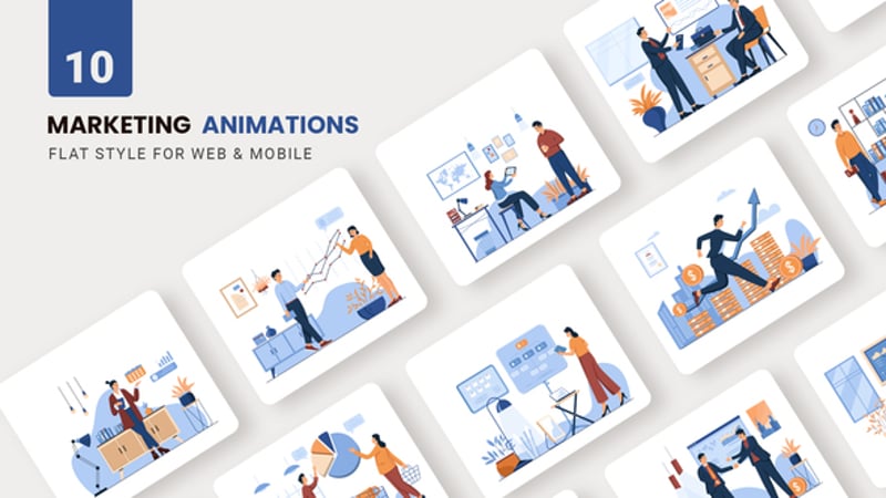 Animated Business Marketing Explainer with Flat Design Illustrations ...