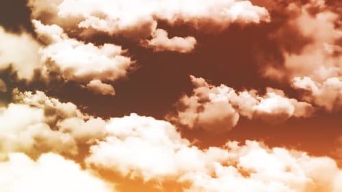 Stylized Clouds Moving Across a Dramatic Orange Sky