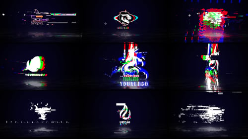12 Glitch Logos
