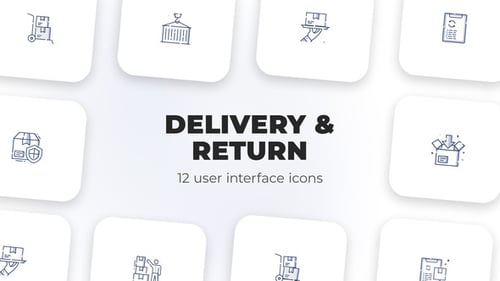 Icones de l'interface utilisateur pour la livraison et le retour