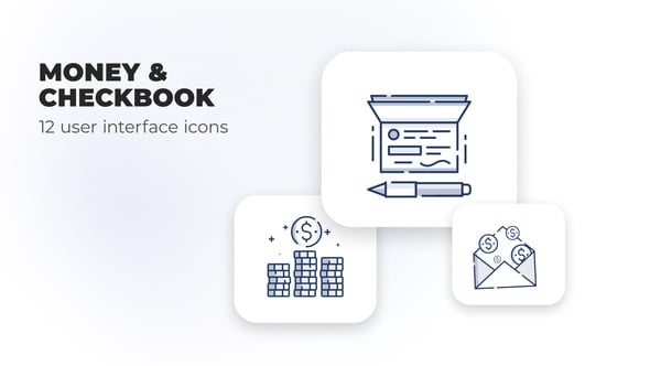 Money & Checkbook- user interface icons, Elements ft. coins & breast ...