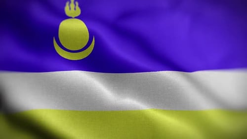 Realistic Waving Flag of Buryatia Republic Loop