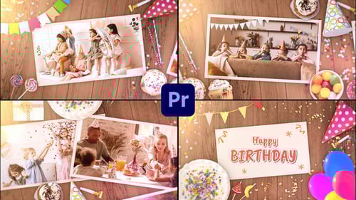 Happy Birthday Slideshow Opener for Premiere Pro