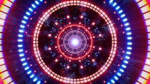 Red and Blue Cyber Tunnel Vj Loop