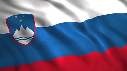 Waving Flag of Slovenia with Realistic Fabric Texture