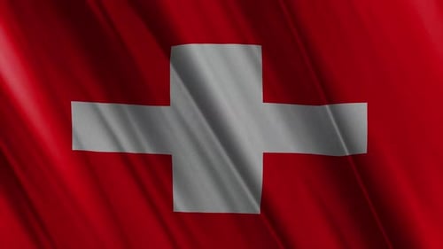 Animated Swiss Flag Waving Seamless Loop