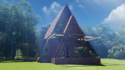 Minimalist house concept with ancient design