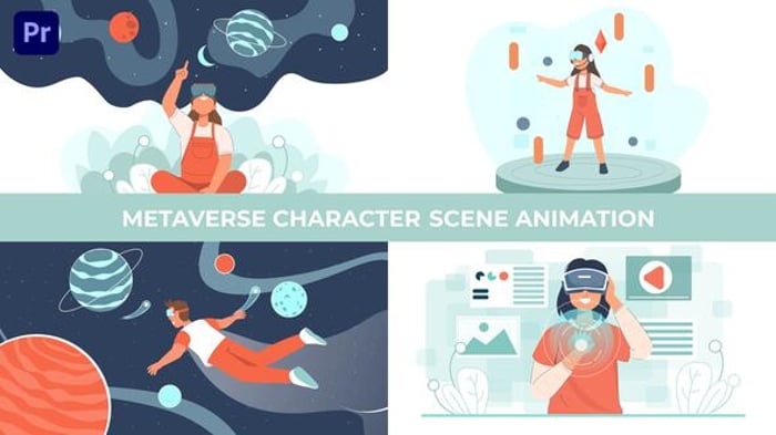 VR Goggles 3D Metaverse Character Animation Scene, Titles ft. character ...