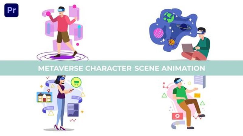 VR Goggles 3D Metaverse Character Animation Scene, Titles ft. character ...