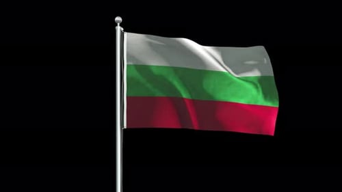 Realistic Bulgarian Flag Waving Seamless Loop