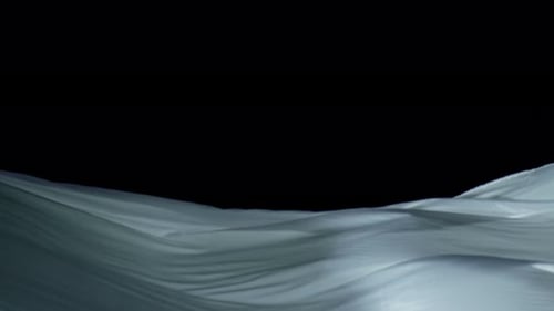 Abstract Flowing White Fabric on Black Background