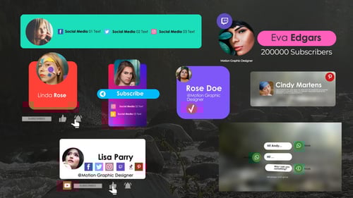 Modern Social Media Call to Action and Chat Elements