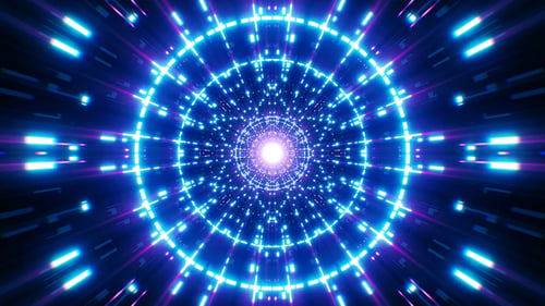 Digital Neon Light Tunnel Motion Graphic