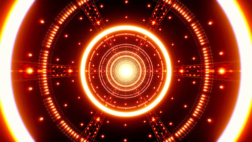 Red Orange Event Lights Tunnel Vj Background