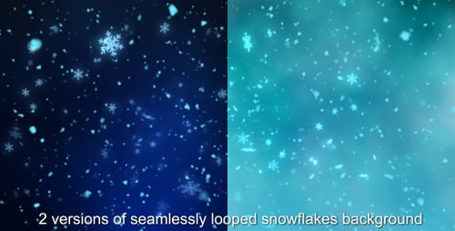 Festive Falling Snowflakes and Glowing Particles Animated Background