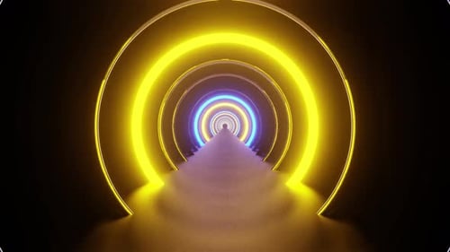 Bright Ring Tunnel Vj Loop Background 4K