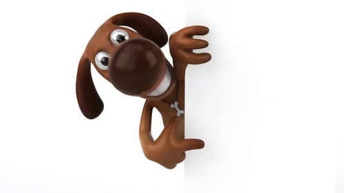Cute 3D Animated Dog Character Peeking and Giving Thumbs Up
