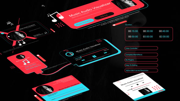 Dynamic Music Audio Visualizer UI Kit, Product Promo ft. audio ...