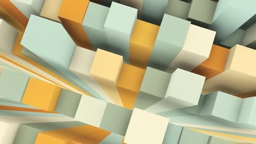 Abstract Dynamic 3D Cube Grid Loop Background