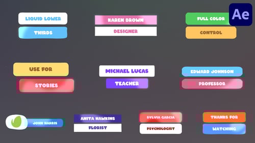 Smooth Liquid Motion Lower Thirds Animation Pack