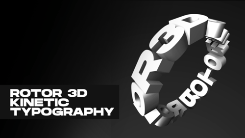 Tipografia cinética 3D do rotor