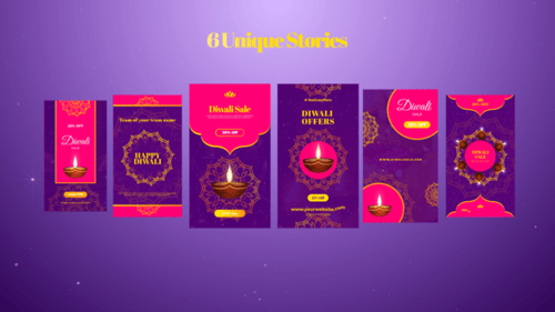 Animated Diwali Festival Stories Template for Social Media