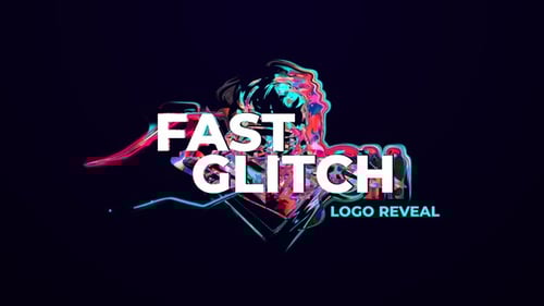 Fast Glitch Logo Reveal