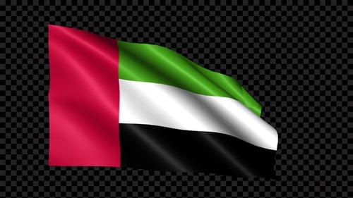 Seamlessly Looping Waving Flag of the United Arab Emirates