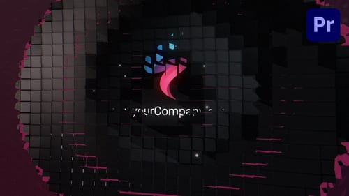 Futuristic Digital Grid Logo Reveal Intro