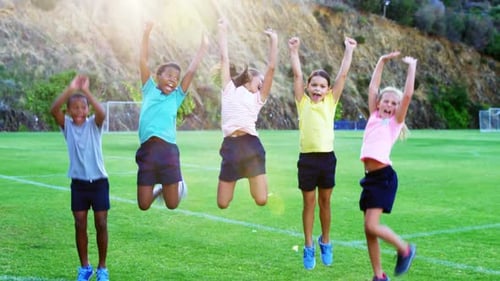 School kids having fun in playground