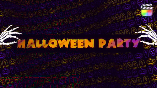 Animated Halloween Party Invitation Titles with Spooky Characters
