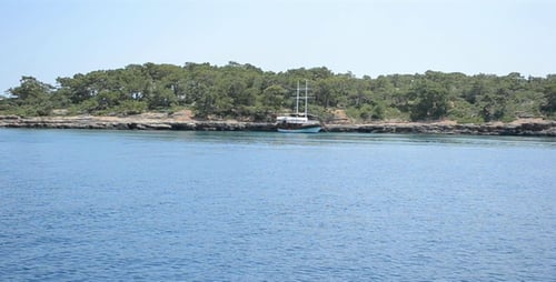 Walk by the Ship Across Mediterranean Sea