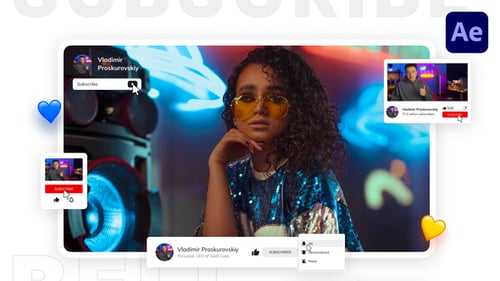 Animated YouTube Subscribe and Notification Button Overlays
