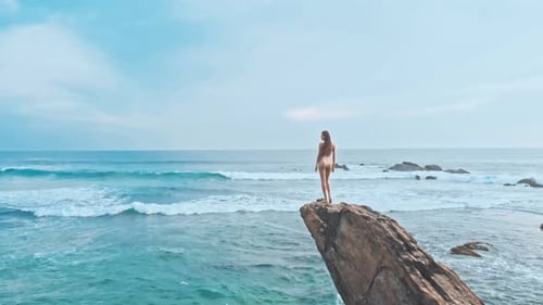 Happy Traveller Woman Enjoys her Tropical Vacation