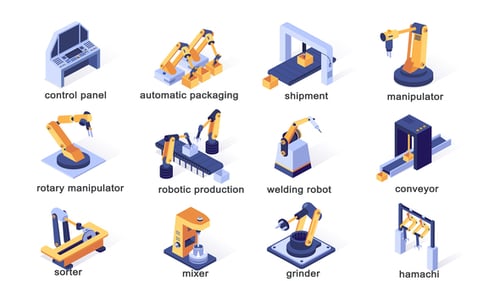 Animated Isometric Industrial Icons for Manufacturing Projects