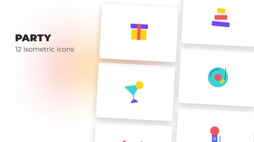 Animated Party Icons for UI and Festive Events